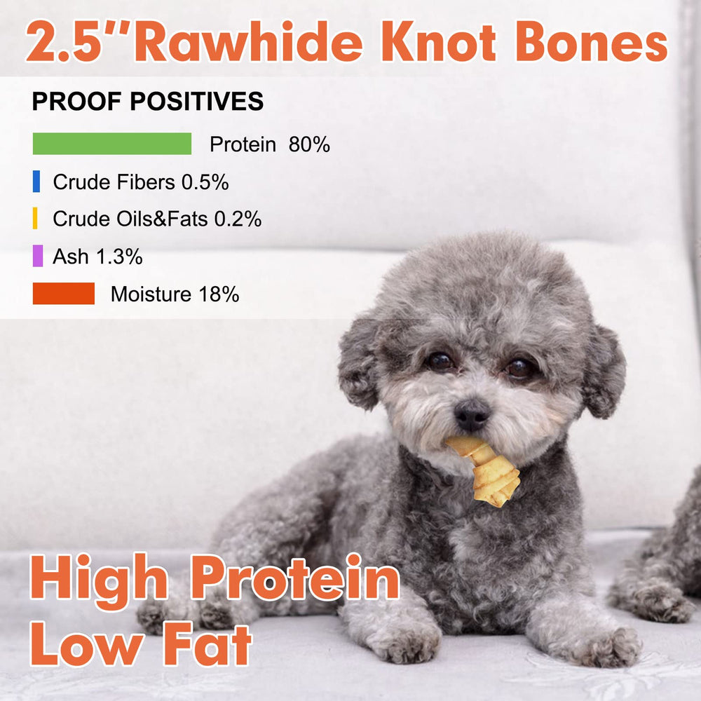 MON2SUN sabor pollo, huesos rawhide para perros pequeños, 2-5 pulgadas.