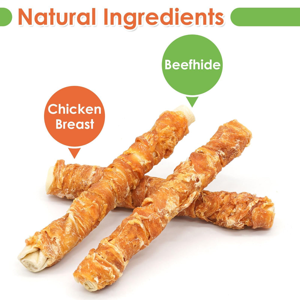 MON2SUN snack de cuero crudo envuelto en pollo promueve masticación y cuidado dental