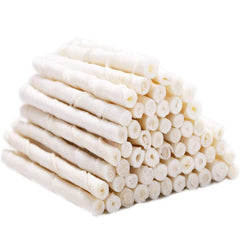 MON2SUN palitos piel cruda doblados 5 pulgadas para perros pequeños.