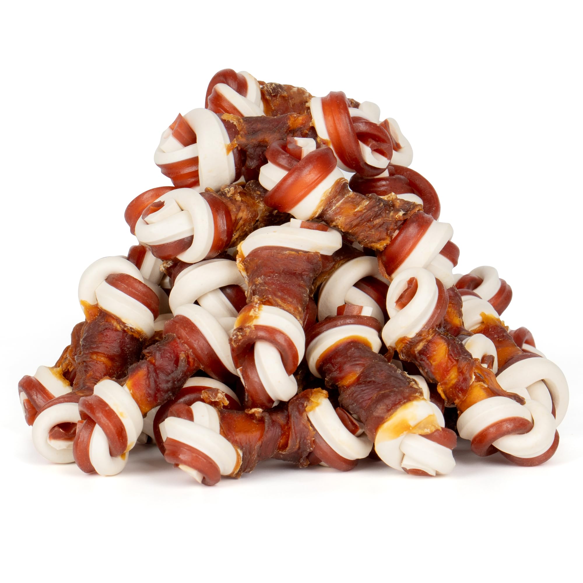 Mon2Sun snacks sin cuero crudo: trozos de pato y verduras para premiar.