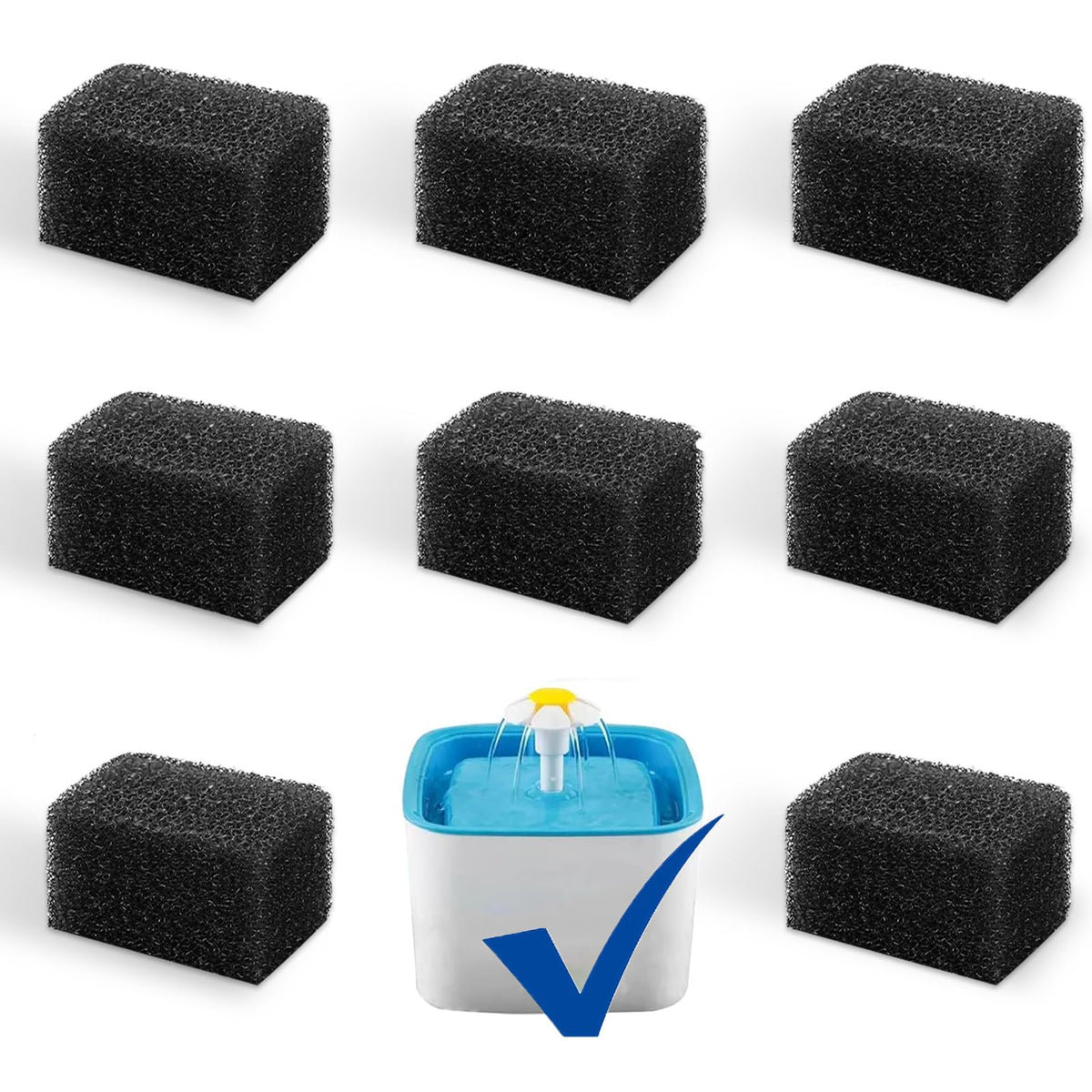 Fuente para gatos Monsin con esponja prefiltro para agua más limpia.