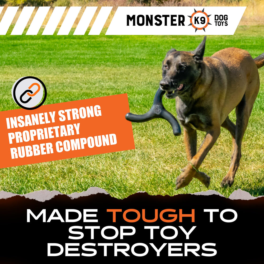 Detalle de caucho natural seguro de Monster K9 para masticar