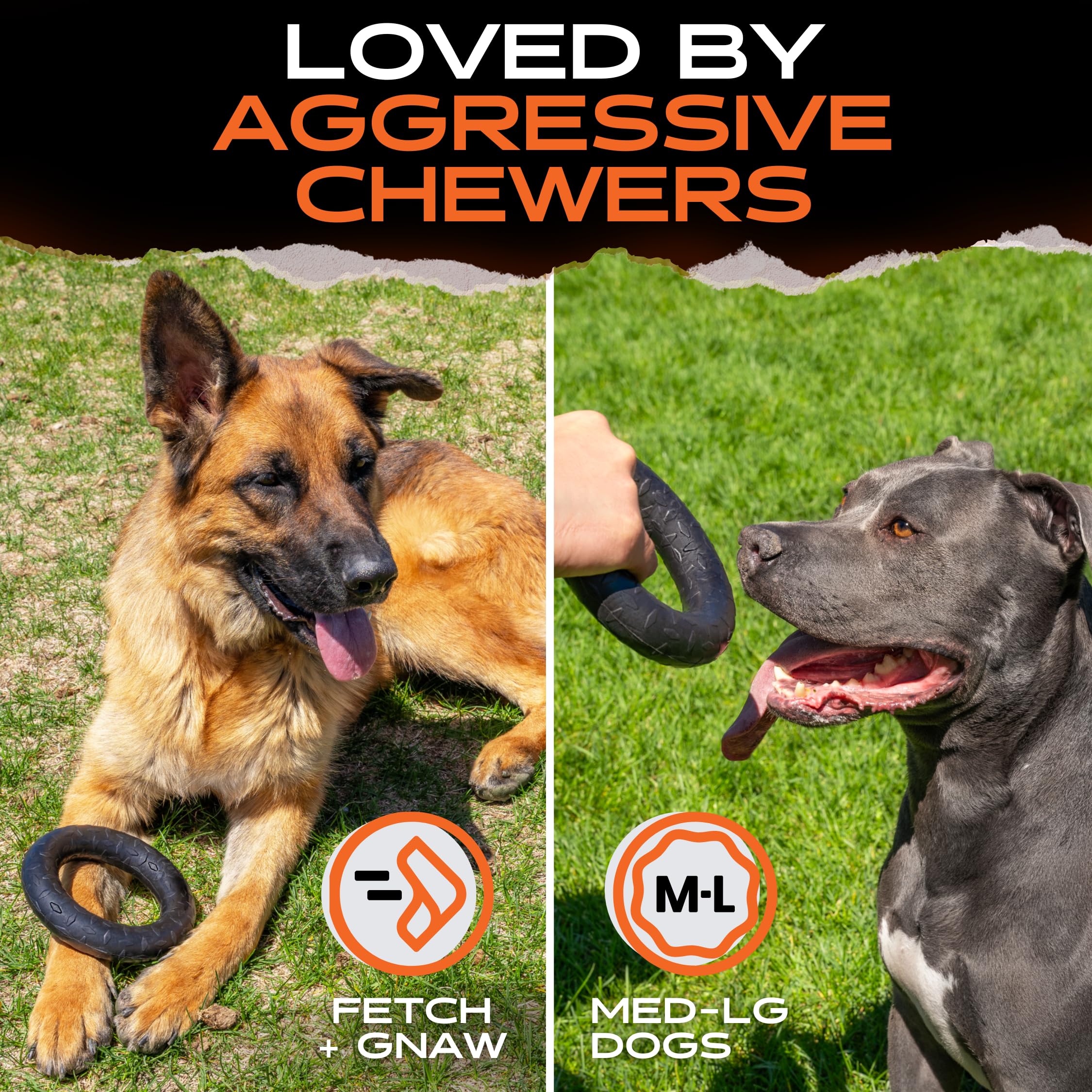 Monster K9, diseño sin aristas para morder sin irritar encías.