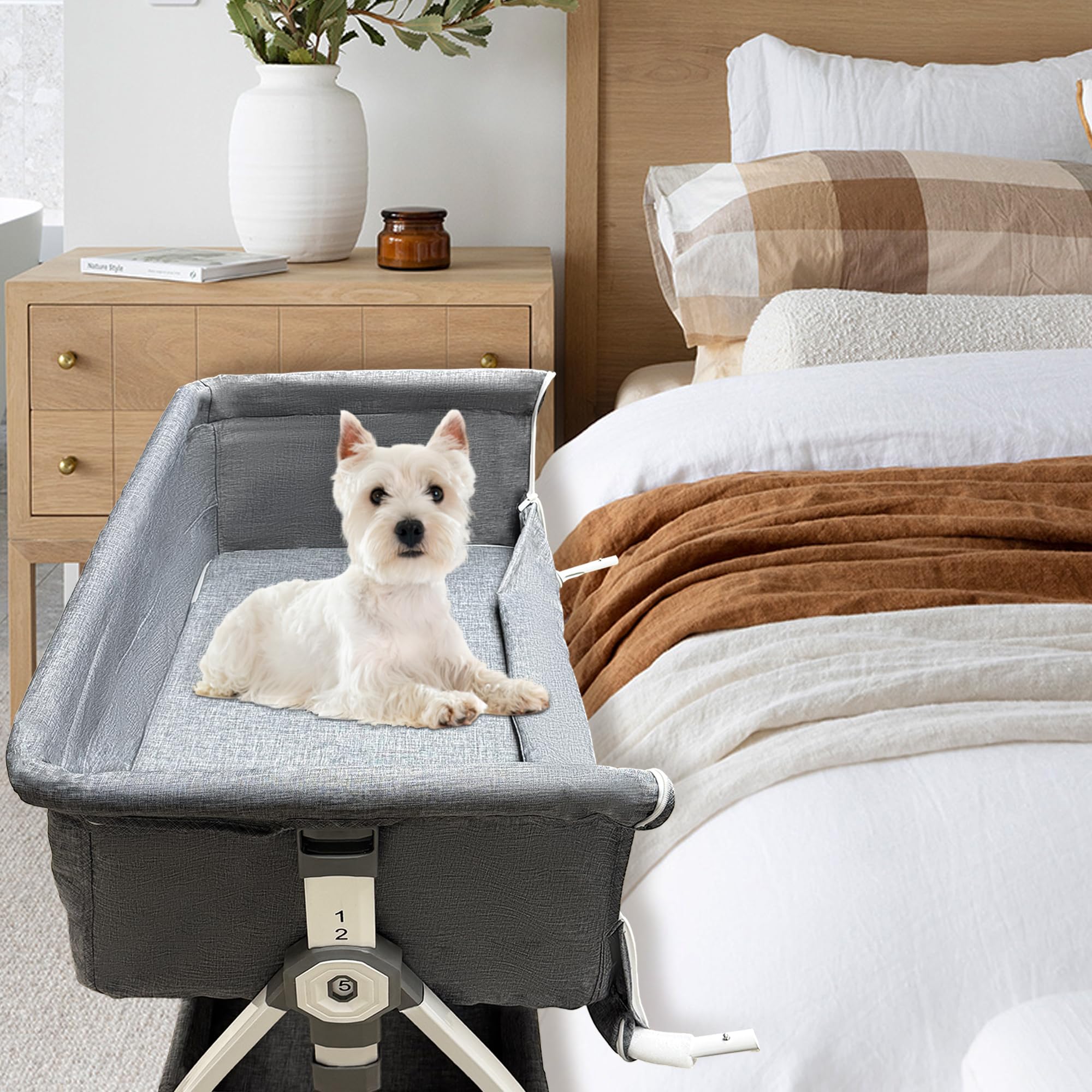 Montex cama lateral para perros muestra estructura de metal estable
