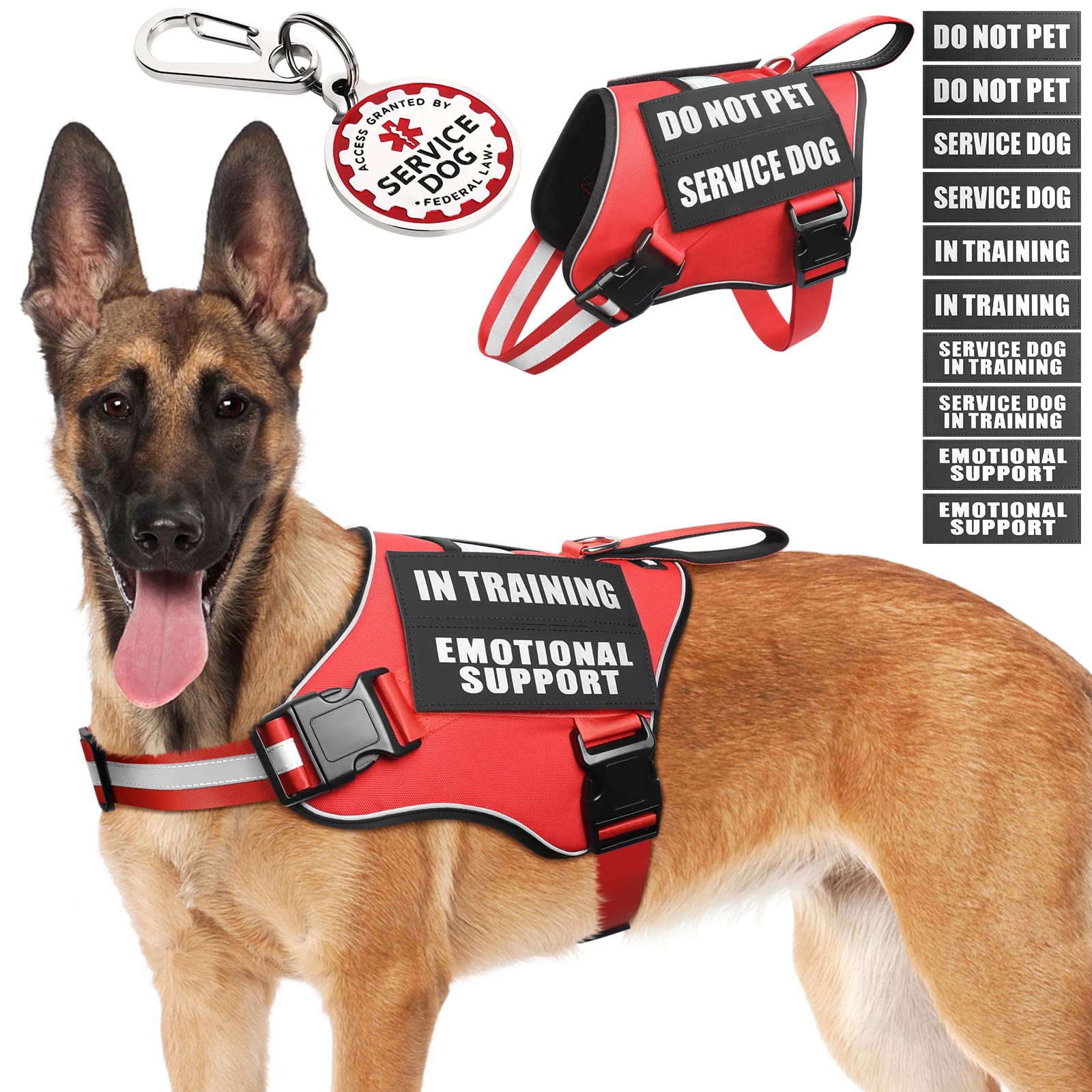MOOGROU arnés de servicio para perro con ajuste cómodo y duradero.