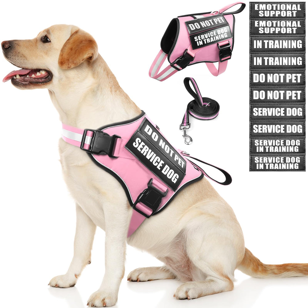 MOOGROU arnés de servicio para perro rosa, cómodo y seguro.