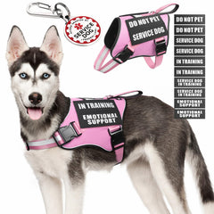 MOOGROU chaleco de servicio para perros rosa, fácil de colocar durante paseos diarios