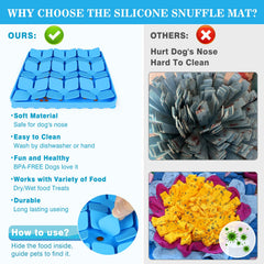 MOOGROU Snuffle Mat de silicona, material seguro para alimentos y fácil limpieza.