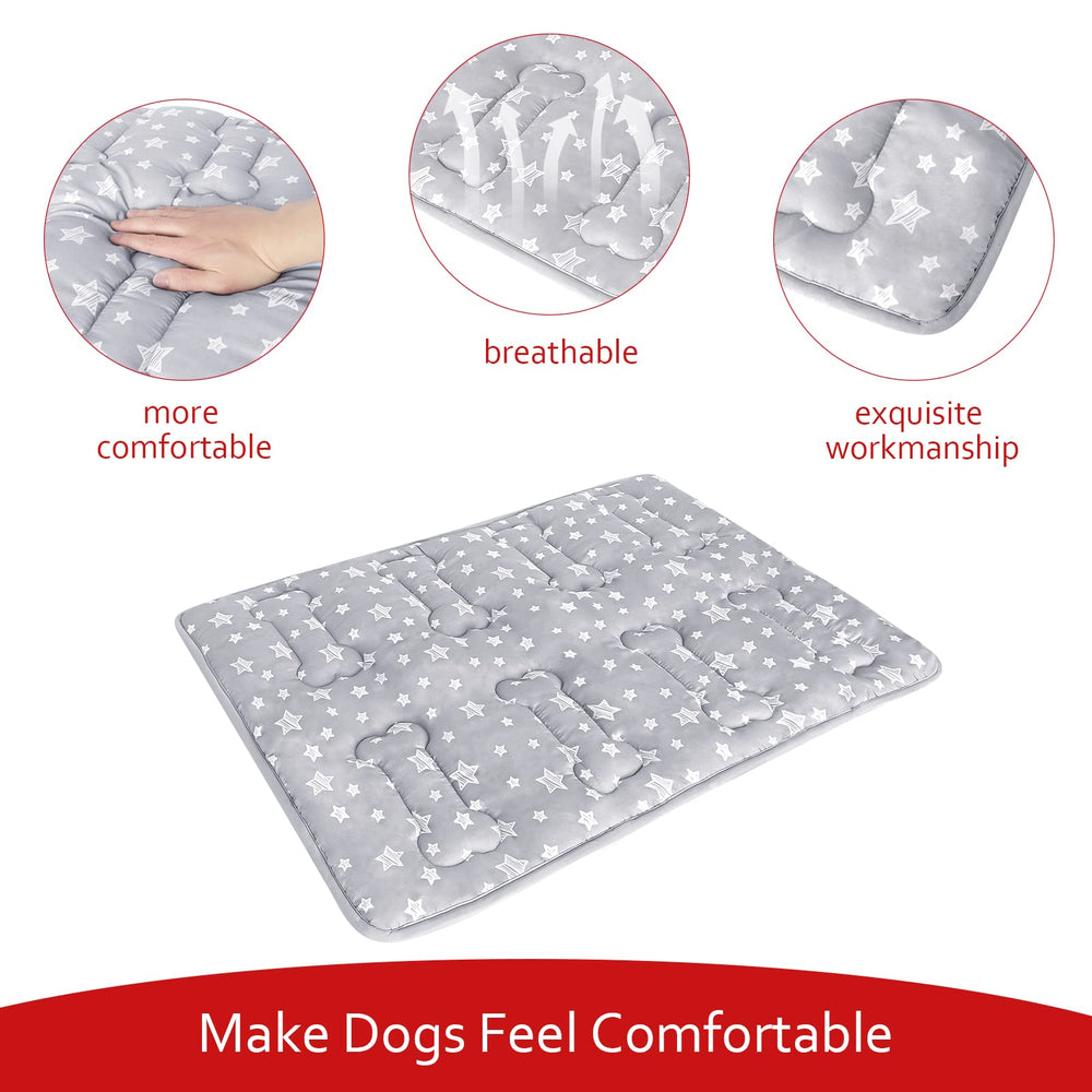 Moonsea Dog Crate Mat con base antideslizante, evita movimientos durante el descanso.