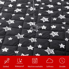 Moonsea funda cama perro acolchado suave con estrellas negras para mayor confort