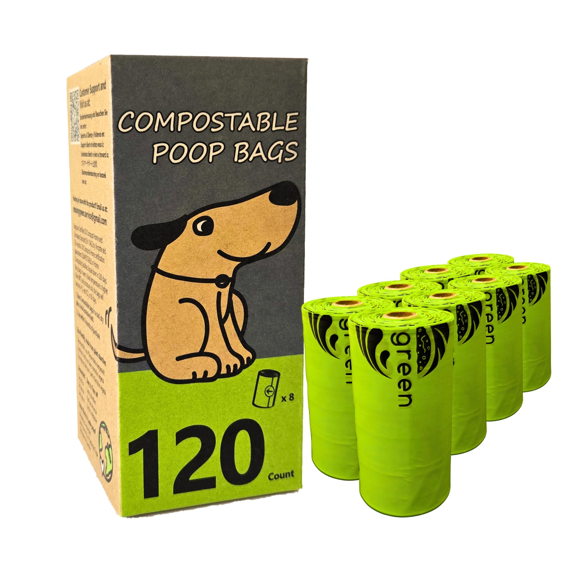 Moonygreen rollo de bolsas para excremento de perro compostables de 9x13, prácticas para paseos