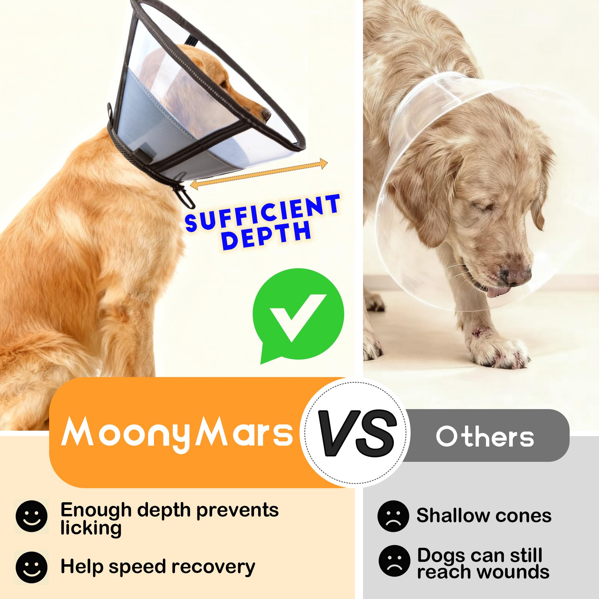 Cono suave de doble capa para comodidad prolongada de tu perro