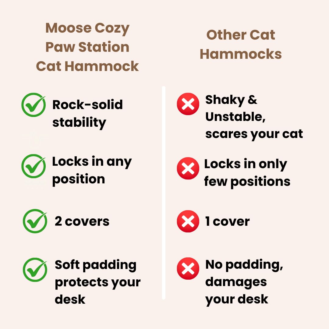 Moose Cozy: gato dormido cerca del área de trabajo sin invadir el espacio