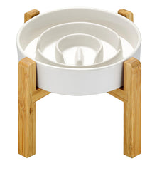 MOPANG comedero cerámico lento elevado de 8 pulgadas para una postura cómoda al comer
