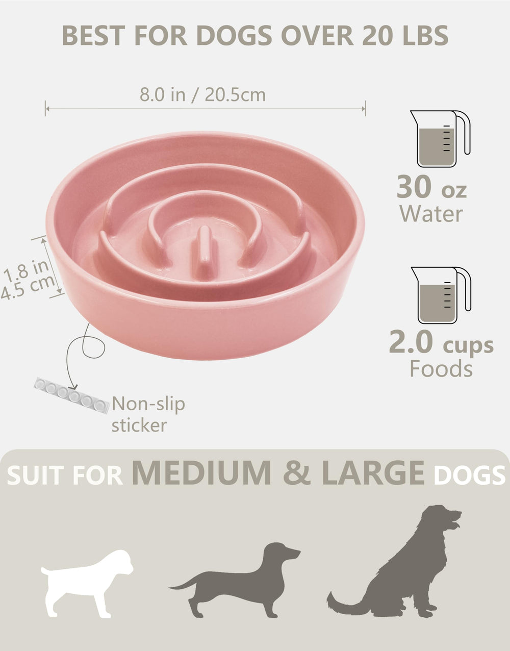 Uso diario en casa para perros medianos, color rosa.