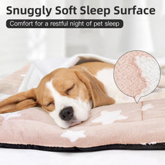 Mora Pets cama-jaula para perro rosa antideslizante mantiene estable al dormir.