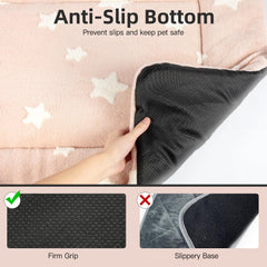 Mora Pets cama-jaula rosa lavable en lavadora y secadora para limpieza fácil.