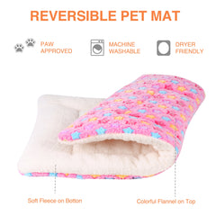 Cama Mora Pets de cara doble en rosa y azul, versátil.