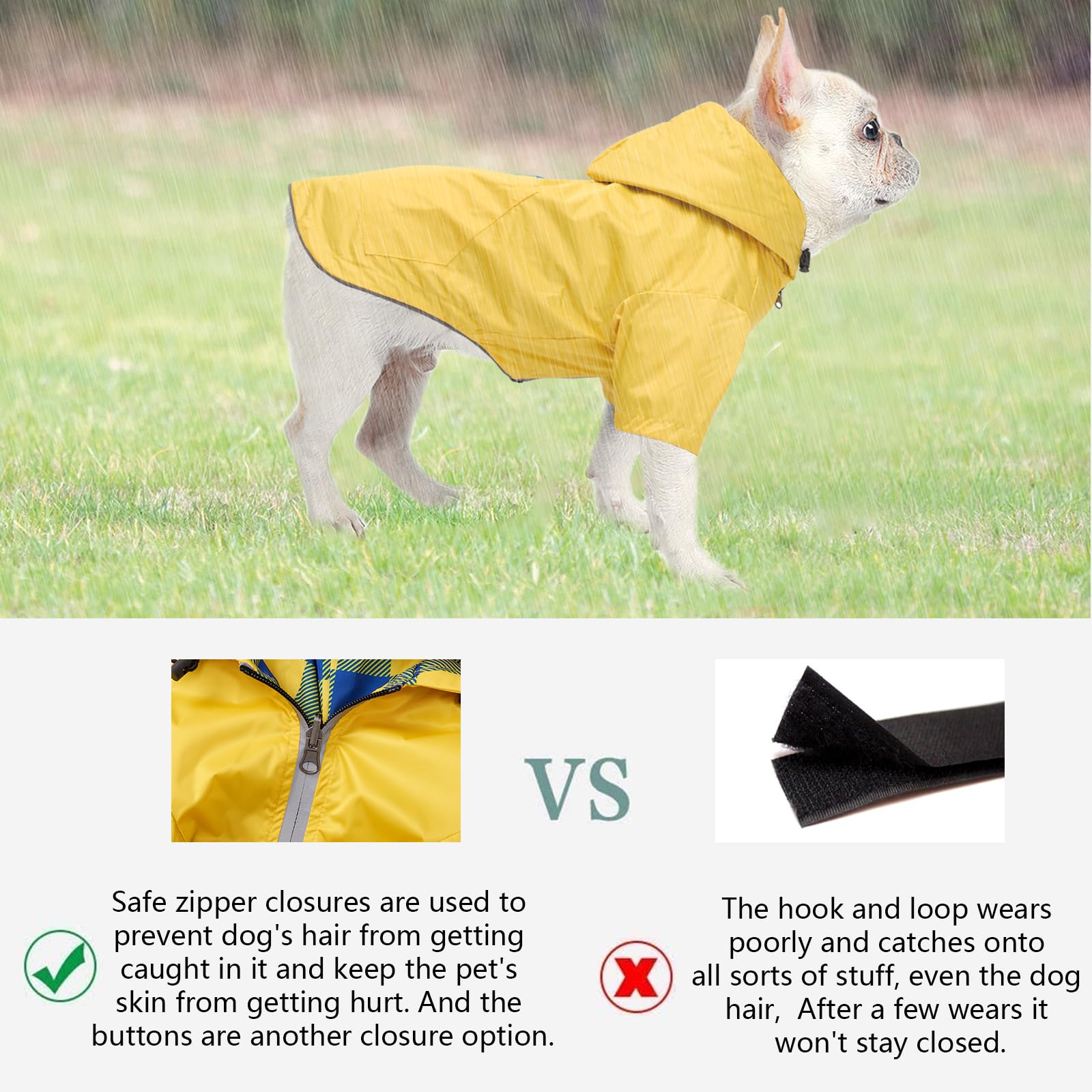 Morezi chaqueta impermeable reflectante con cierre seguro para paseos nocturnos