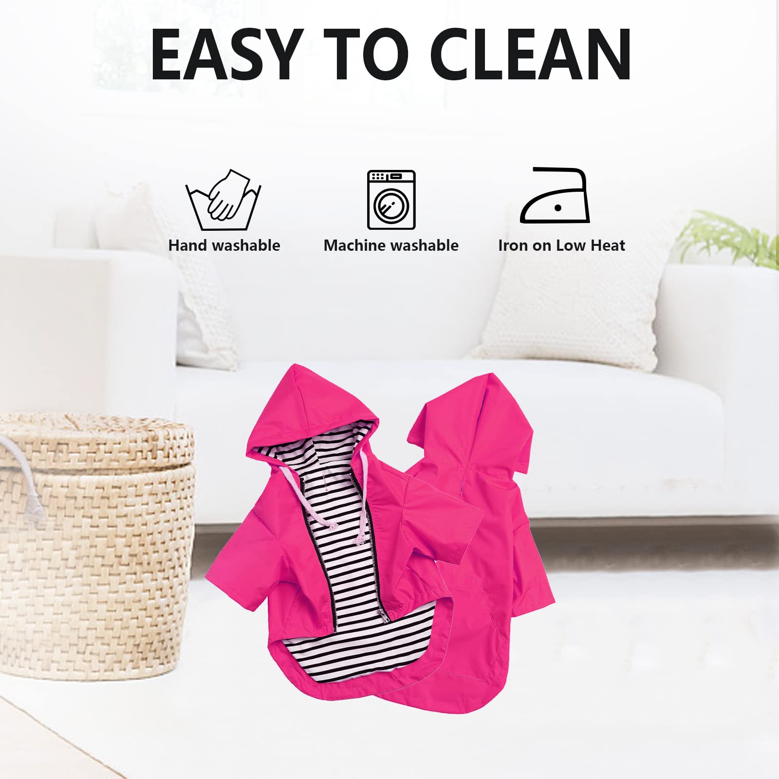 Morezi capa de lluvia rosa XL, ideal para paseos diarios