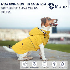 Morezi chaqueta de lluvia para perro con cremallera, fácil de poner y quitar