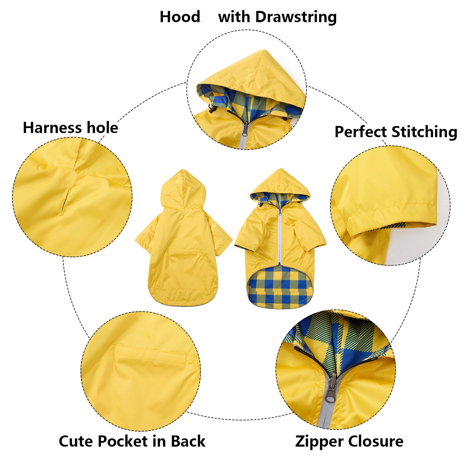 Morezi hueco arnes perro: acceso fácil para arnés sin quitarse la chaqueta.