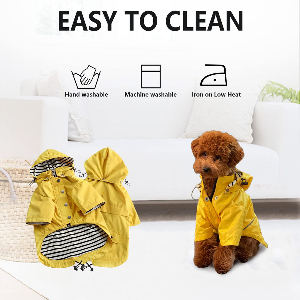 Morezi impermeable amarillo con diseño de patas para mayor cobertura.