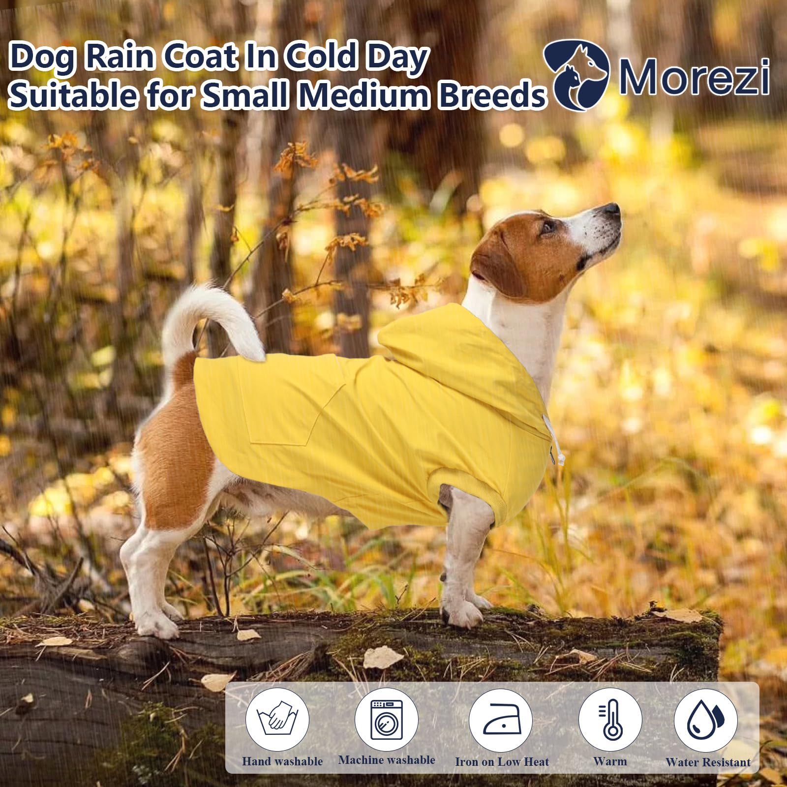 Morezi impermeable con capucha para perros, mantiene seco en días nublados