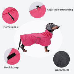 Sudadera Morezi para dachshund con reflectante y cuello alto para paseos nocturnos.