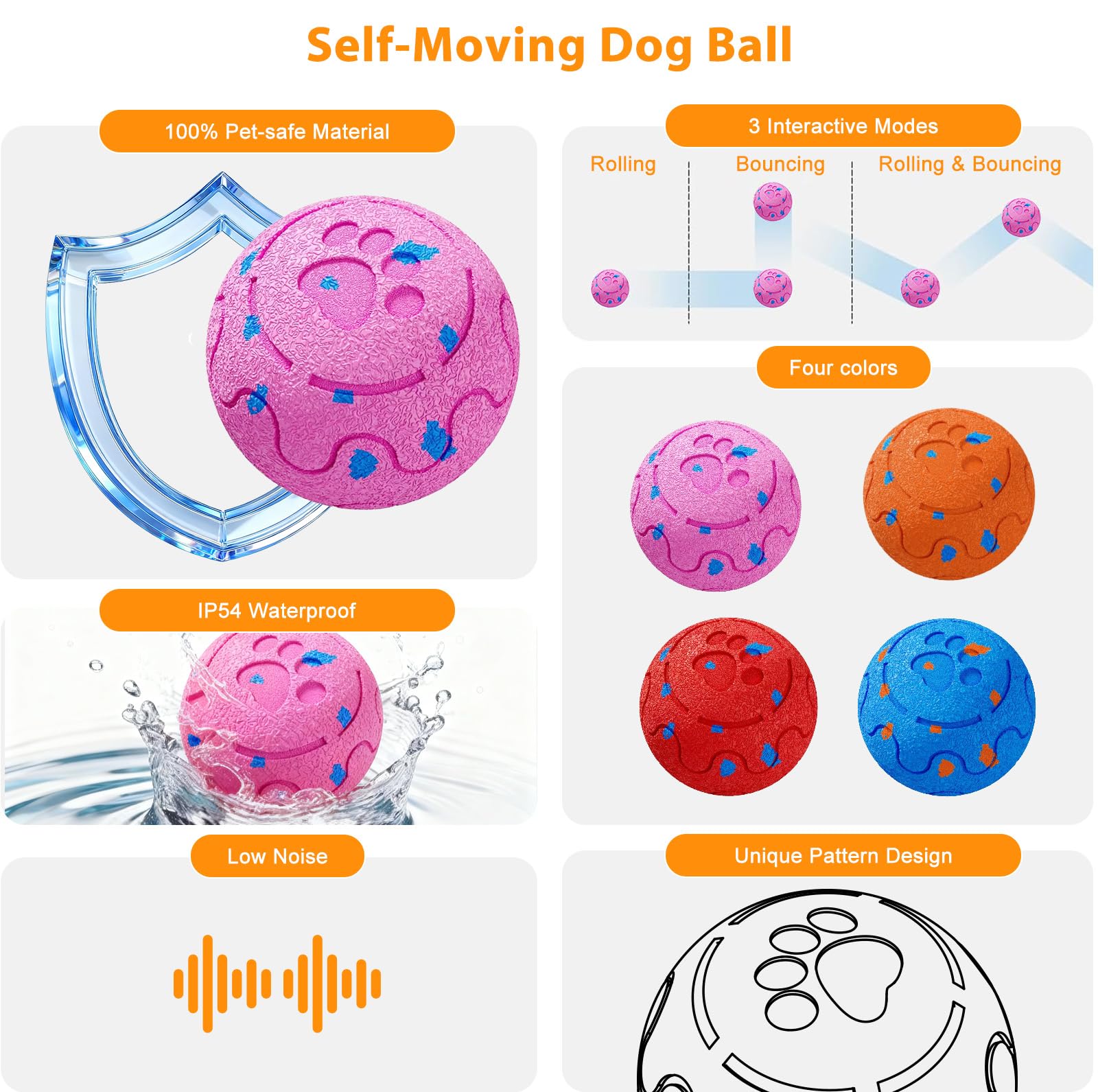 Morhandisn bola rodante para perros en rosa, mejora la curiosidad y la movilidad.