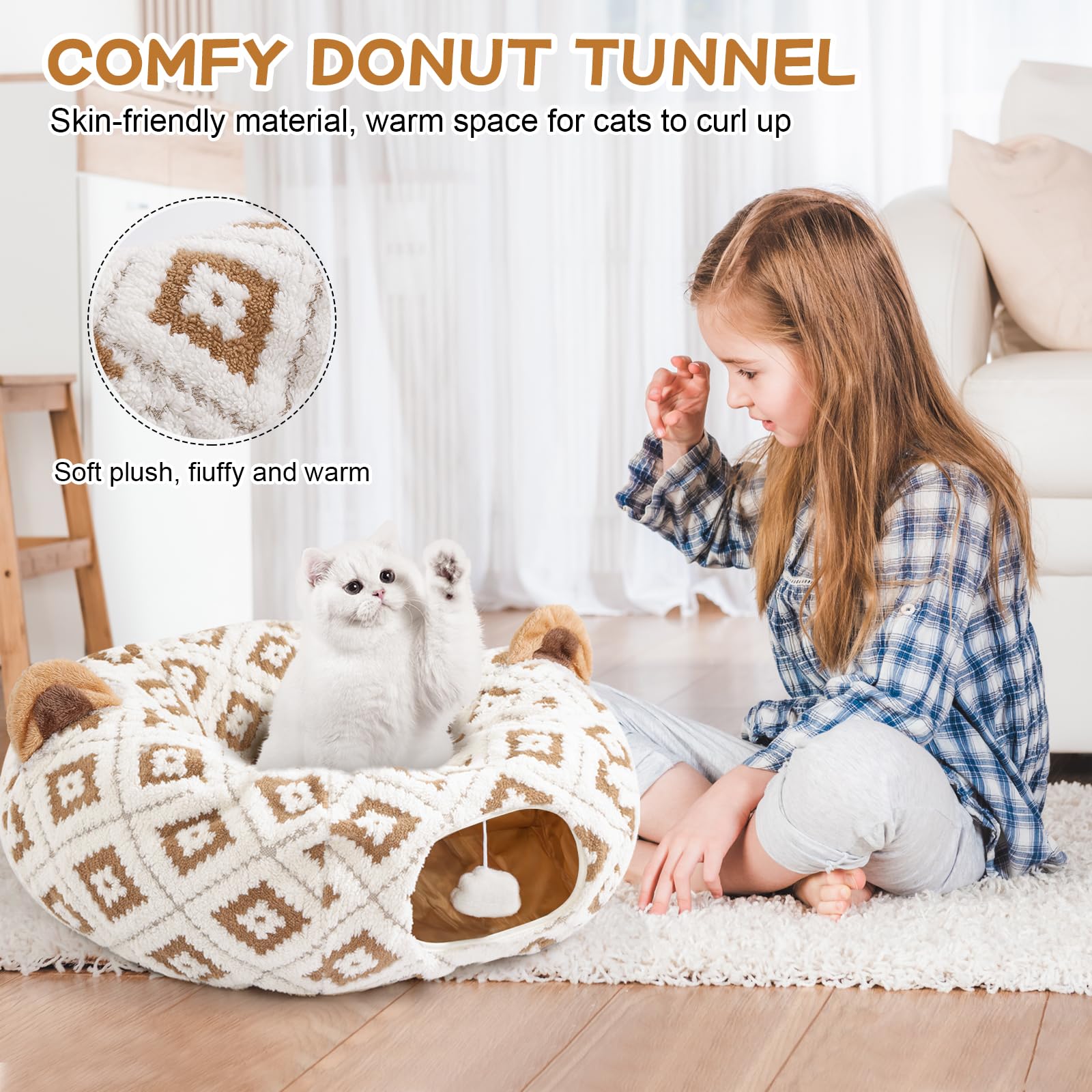 Morikey bolas-interactivas tunel-gato: estimulación para juego entre felinos