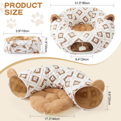 Morikey tunel-gato jacquard-marron: diseño elegante y resistente para interiores