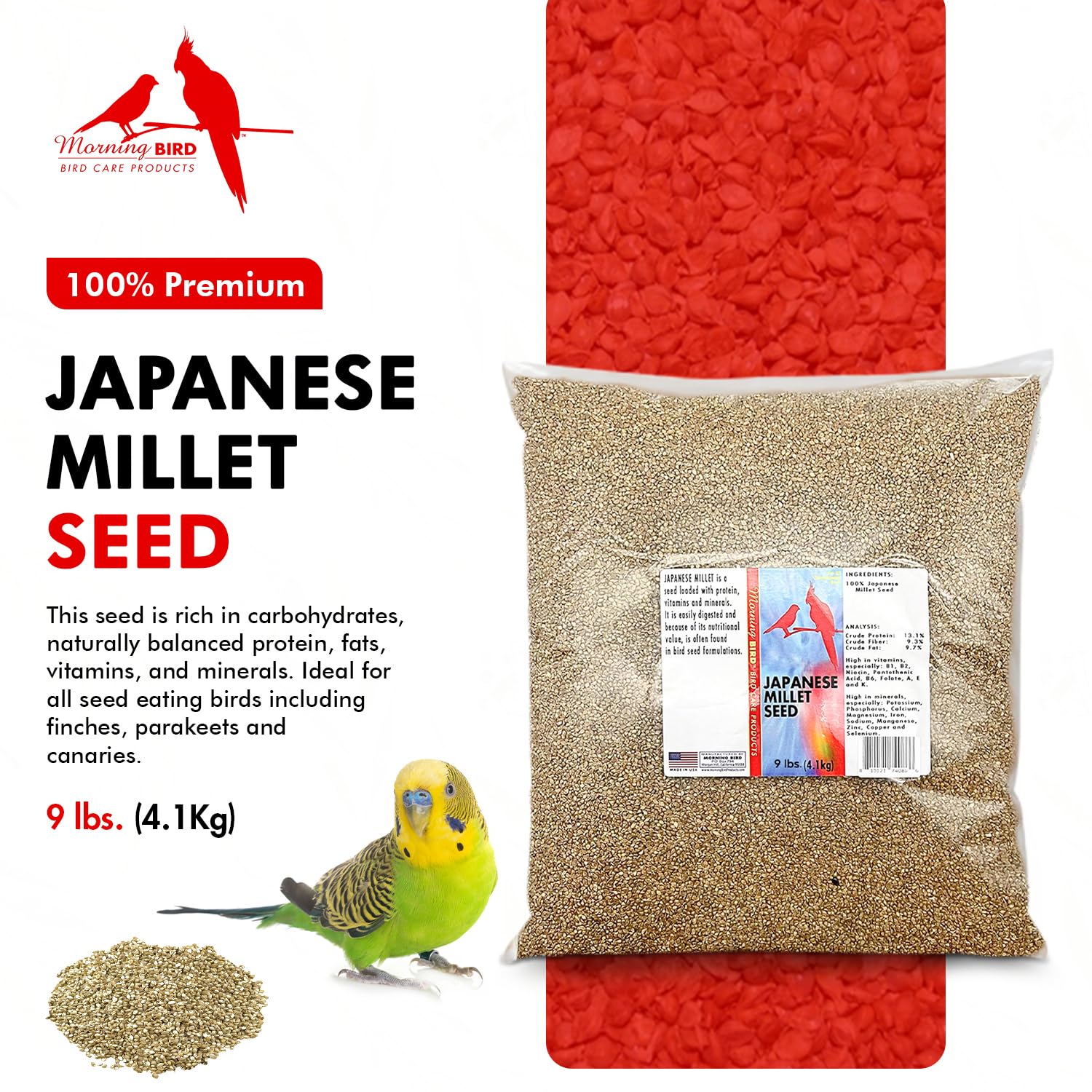 Morning Bird mijo japonés, textura suave que facilita la digestión y el consumo.
