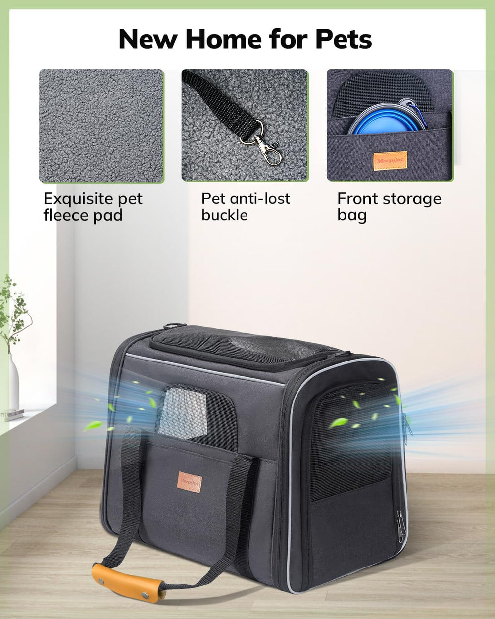 Morpilot transportín para gatos con cierre seguro para evitar escapes.
