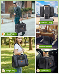 Morpilot transportín para gatos con tazón plegable para comida o agua.
