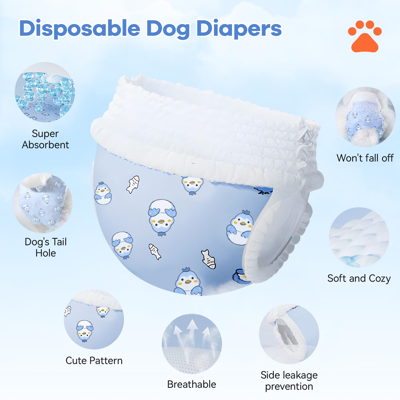 Mosamart panales-desechables-perro-borde-impermeable: proteccion contra fugas durante la noche.