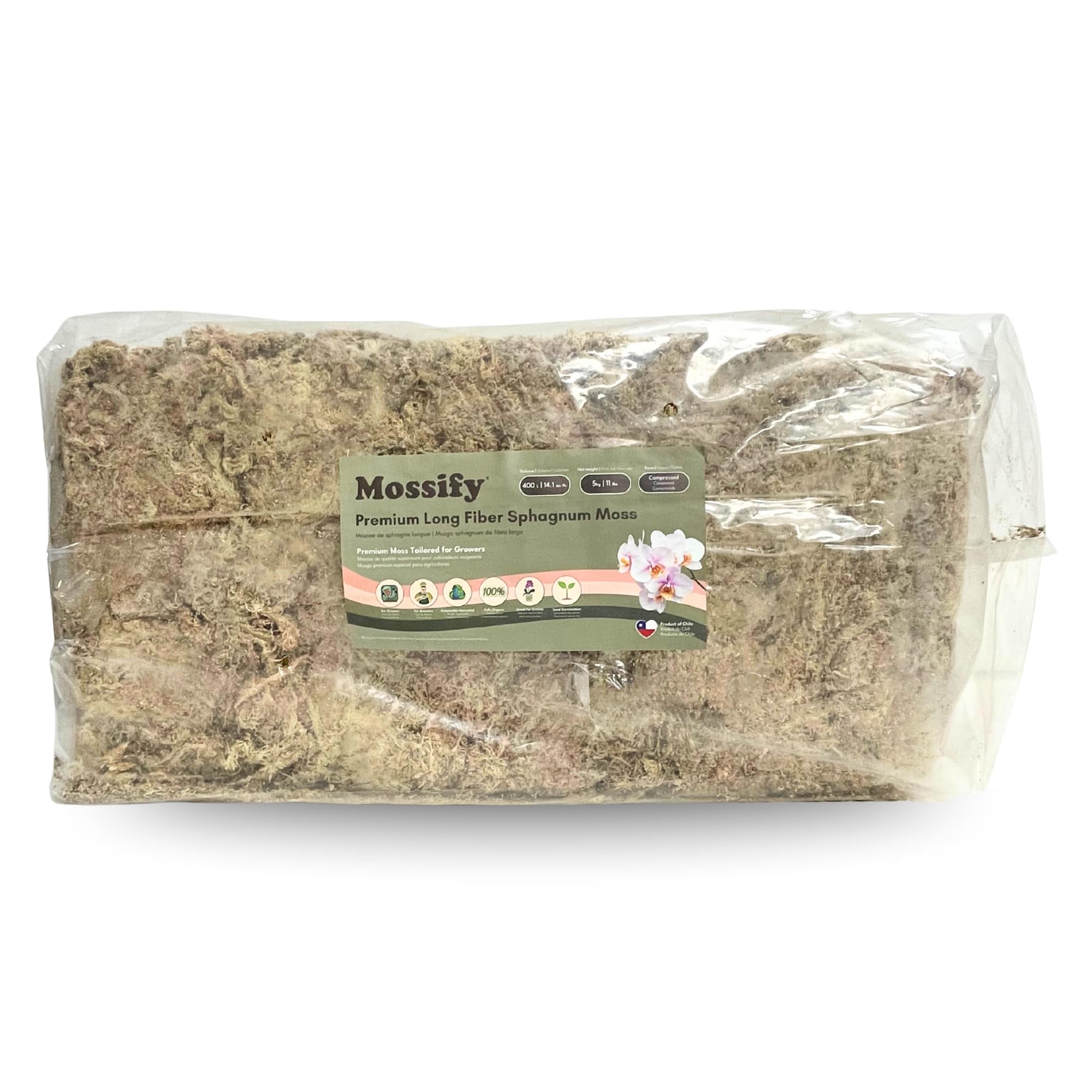 Mossify musgo esfagno para uso interior mejora la humedad de las plantas.