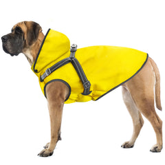 Mosucoirl capa-perro-lluvia-amarilla protege al perro durante paseos en lluvia
