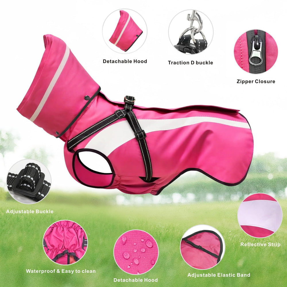 Poncho rosa de Mosucoirl para paseos en días de lluvia.
