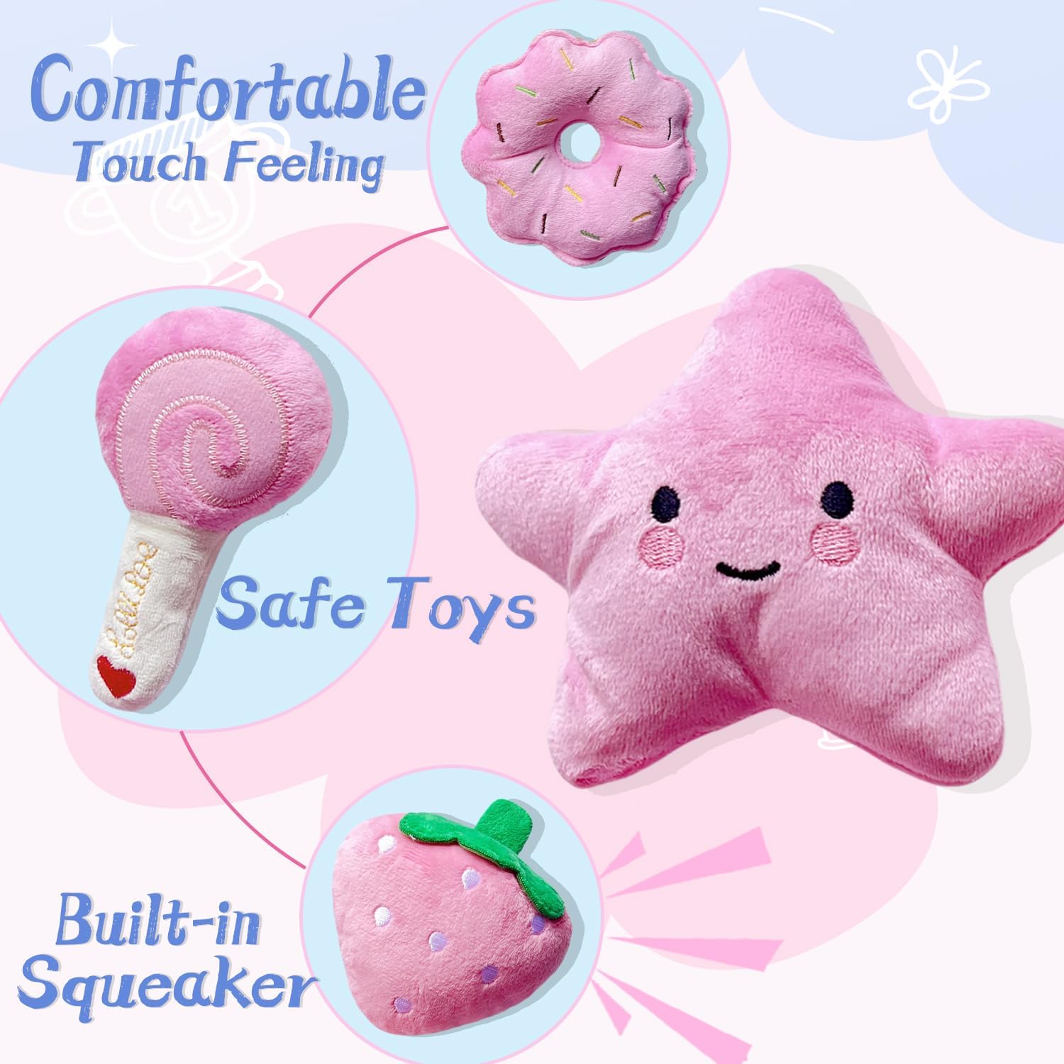 MOSYZEO paleta peluche amarillo, ideal para morder con suavidad y divertir durante el juego