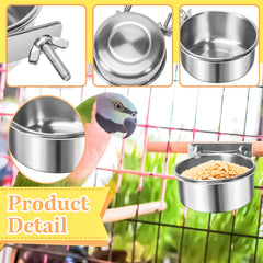 MotBach cuenco de alimento para aves con abrazadera estable