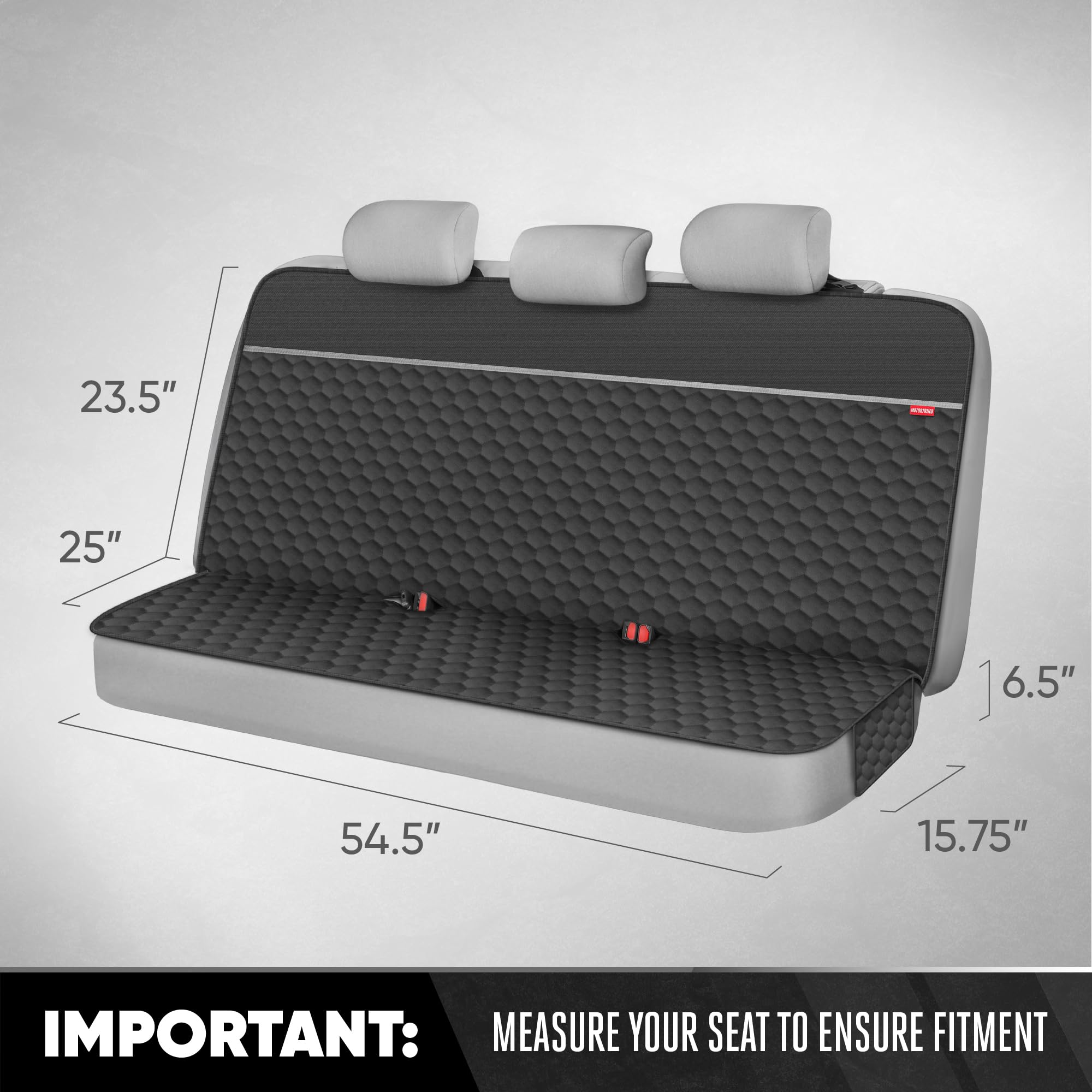 Funda antideslizante de Motor Trend para asiento trasero evita movimientos de la mascota.