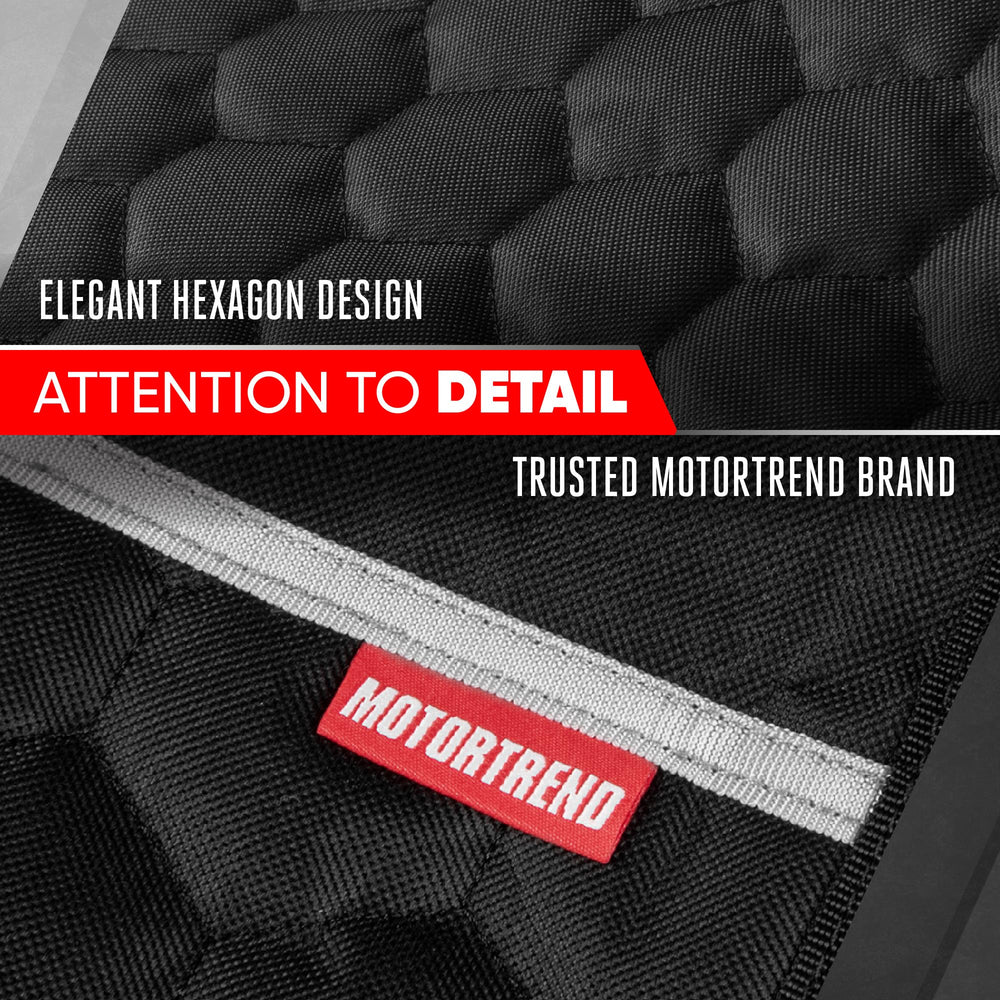 Funda de Motor Trend para asiento trasero, fácil de limpiar después de viajes.