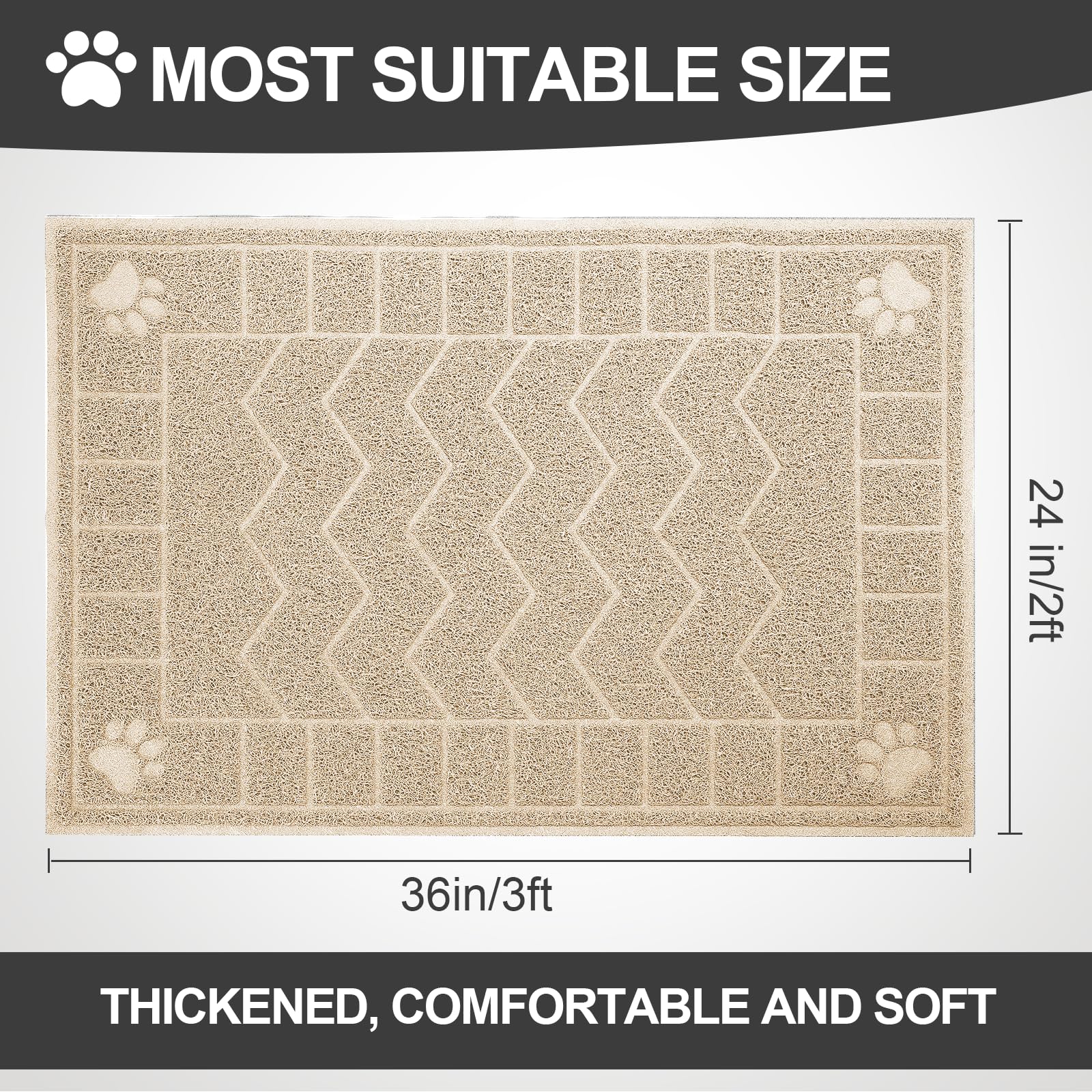 Motsamla diseño captura-arena para gatos, mantiene la arena dentro de la alfombrilla.