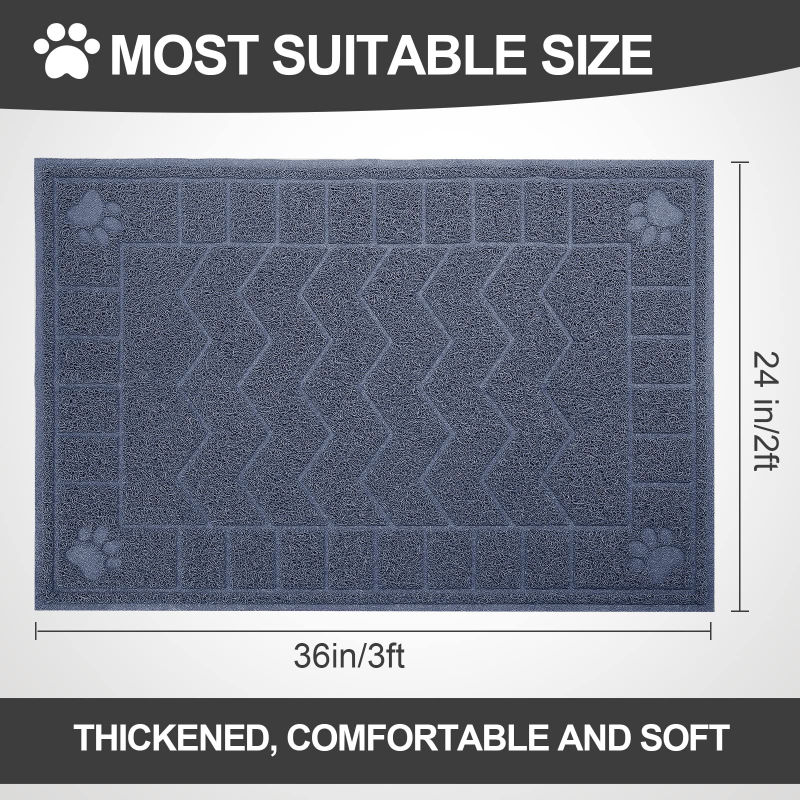 Motsamla tapis-litiere-chat-grand-format: grande surface pour plus de capture et moins de débris.