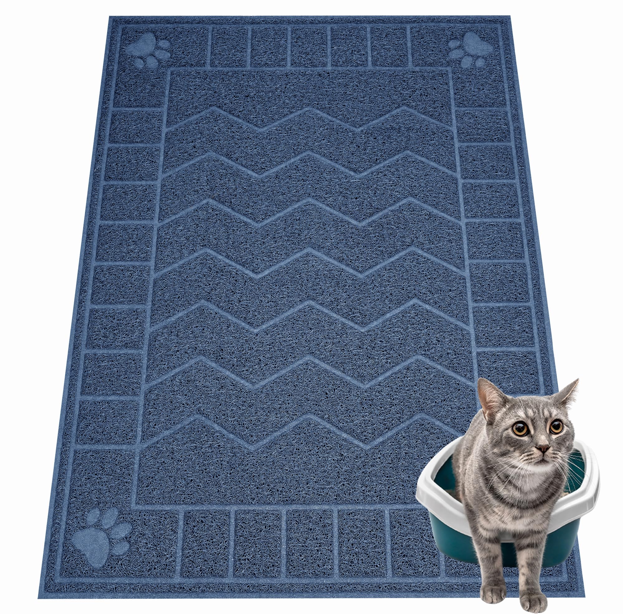 Motsamla tapis-litière chat-grille-retention: capture efficacement la litière et protège les sols.