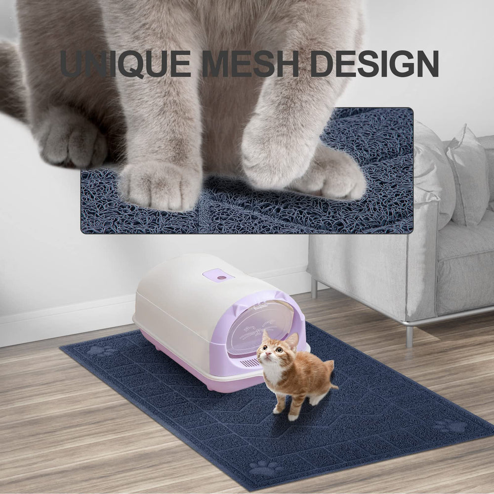 Motsamla tapis-litiere-chat-nettoyage-facile: secouer, aspirer ou rincer pour un nettoyage rapide.