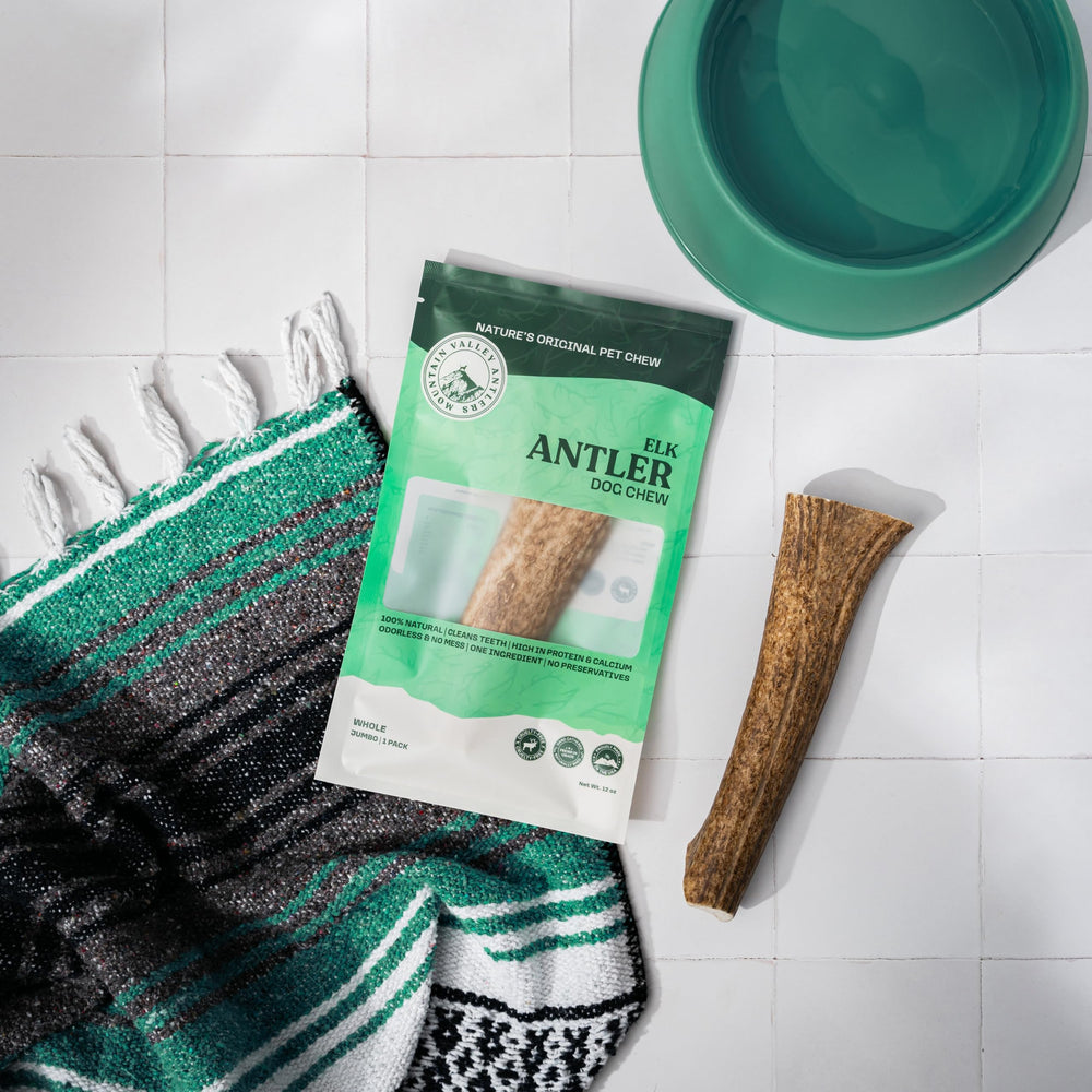 Mountain Valley Antlers procede de fuentes éticas y sostenibles para perros.