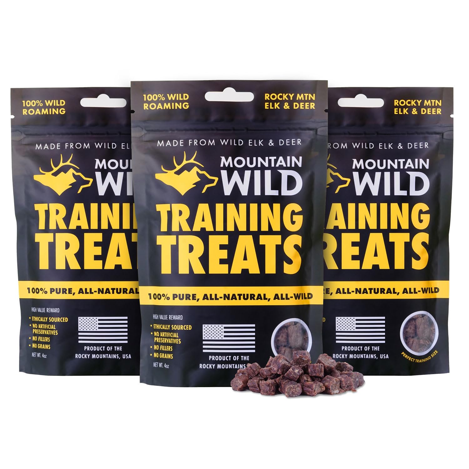 MOUNTAIN WILD bolsas-entrenamiento para perros con proteína salvaje alce y venado