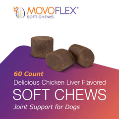 MOVOFLEX gomitas sabor hígado para perros, fáciles de administrar.